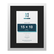 White 20 x 16 inch picture frame with a black mount for a 15 x 10 inch photo