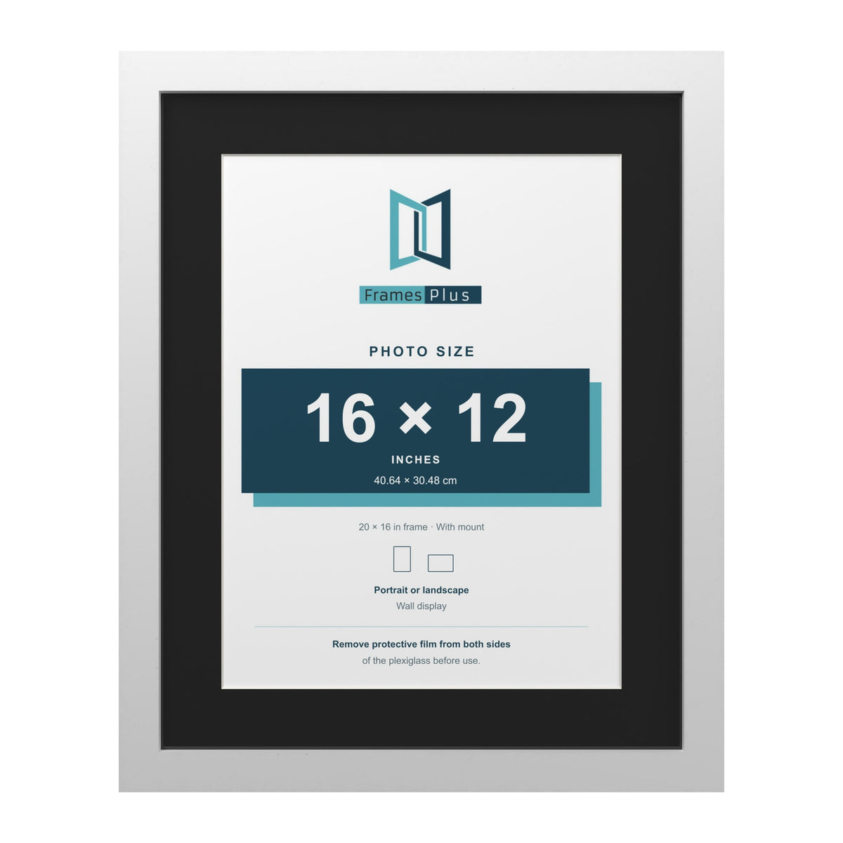 White 20 x 16 inch picture frame with a black mount for a 16 x 12 inch photo