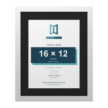 White 20 x 16 inch picture frame with a black mount for a 16 x 12 inch photo