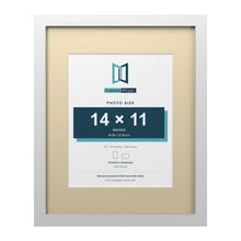 White 20 x 16 inch picture frame with an ivory mount for a 14 x 11 inch photo