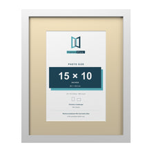 White 20 x 16 inch picture frame with an ivory mount for a 15 x 10 inch photo