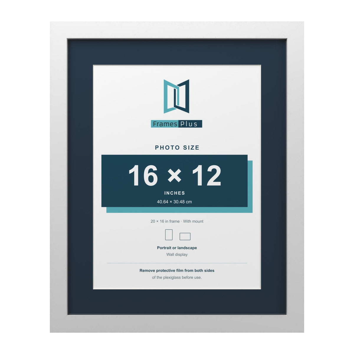 White 20 x 16 inch picture frame with a Pacific Blue mount for a 16 x 12 inch photo