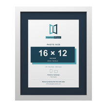 White 20 x 16 inch picture frame with a Pacific Blue mount for a 16 x 12 inch photo