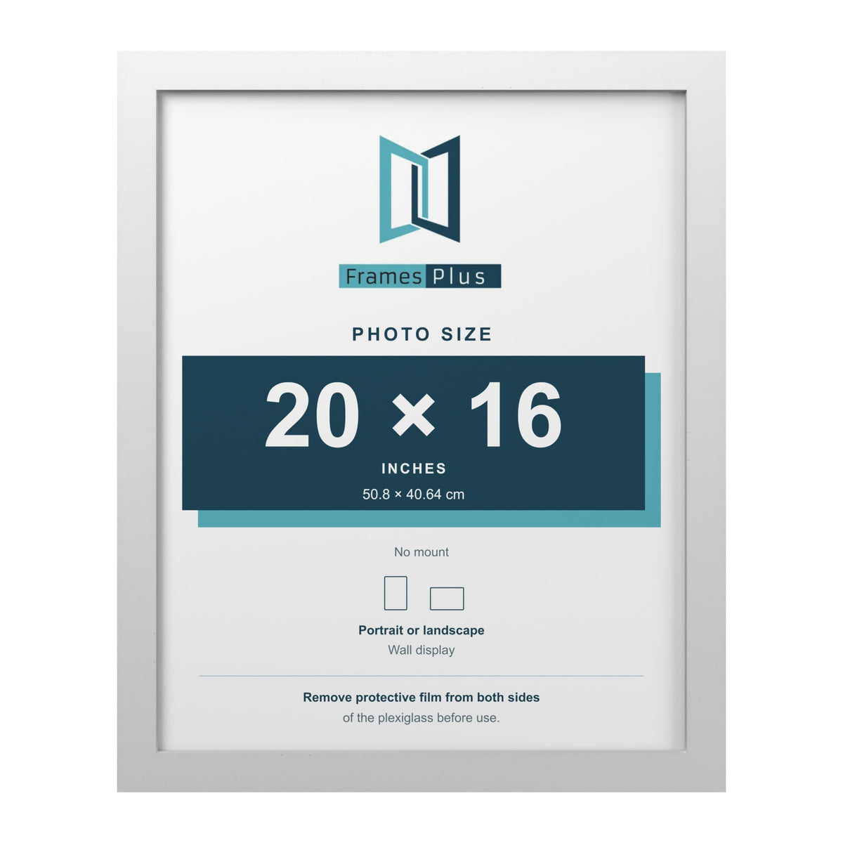 White picture frame for a 20 x 16 inch photo
