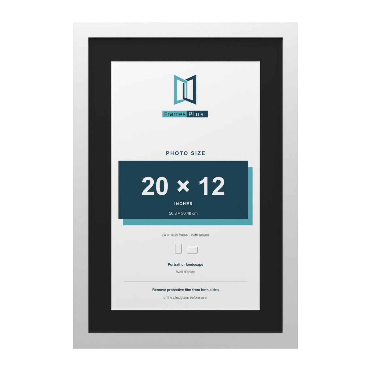 White 24 x 16 inch picture frame with a black mount for a 20 x 12 inch photo