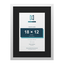 White 24 x 18 inch picture frame with a black mount for an 18 x 12 inch photo