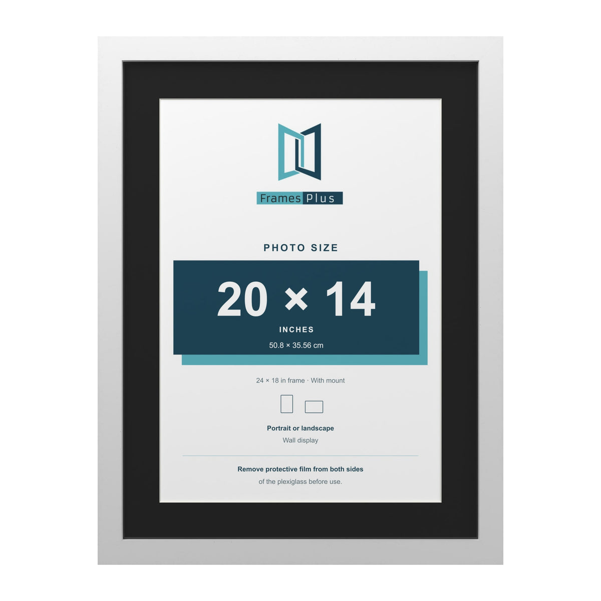 White 24 x 18 inch picture frame with a black mount for a 20 x 14 inch photo