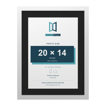 White 24 x 18 inch picture frame with a black mount for a 20 x 14 inch photo