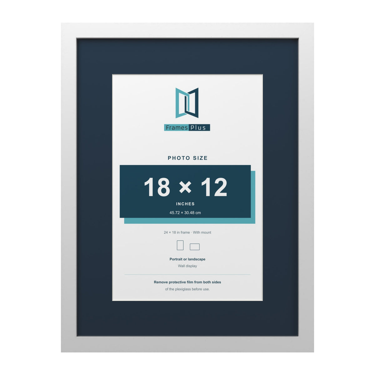 White 24 x 18 inch picture frame with a Pacific Blue mount for an 18 x 12 inch photo