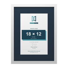 White 24 x 18 inch picture frame with a Pacific Blue mount for an 18 x 12 inch photo