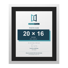 White 24 x 20 inch picture frame with a black mount for a 20 x 16 inch photo
