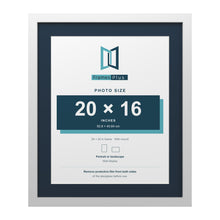 White 24 x 20 inch picture frame with a Pacific Blue mount for a 20 x 16 inch photo