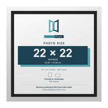 White 24 x 24 inch picture frame with a black mount for a 22 x 22 inch photo