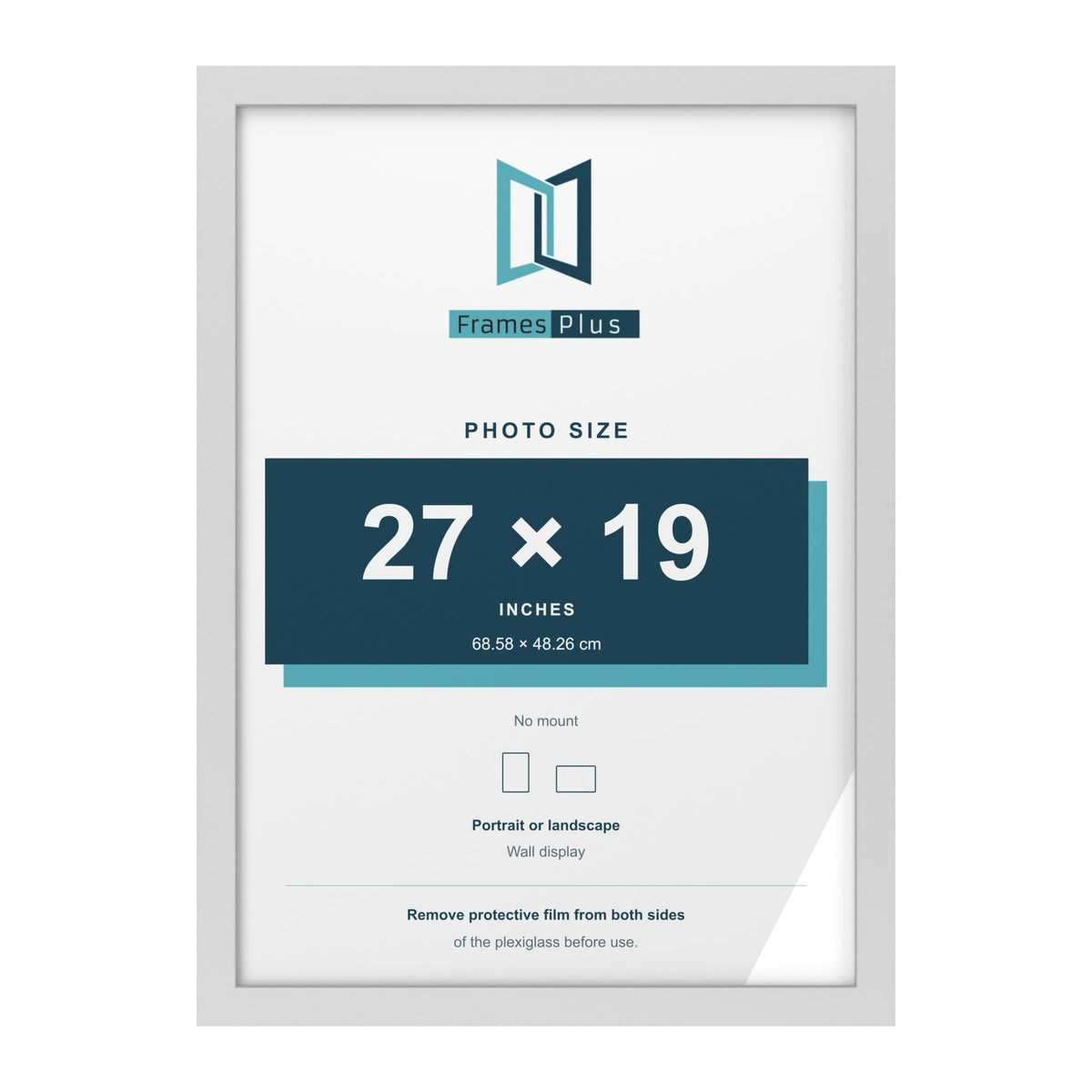 White picture frame for a 27 x 19 inch photo
