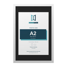 White 30 x 20 inch picture frame with a black mount for an A2 photo