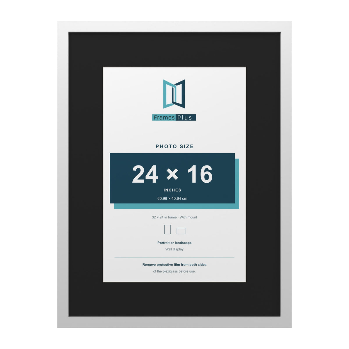 White 32 x 24 inch picture frame with a black mount for a 24 x 16 inch photo