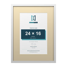 White 32 x 24 inch picture frame with an ivory mount for a 24 x 16 inch photo