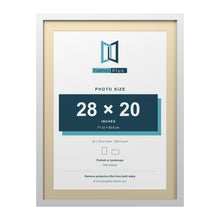 White 32 x 24 inch picture frame with an ivory mount for a 28 x 20 inch photo