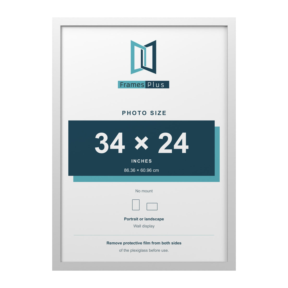 White picture frame for a 34 x 24 inch photo