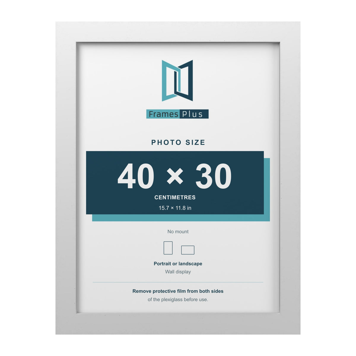 White picture frame for a 40 x 30 cm photo