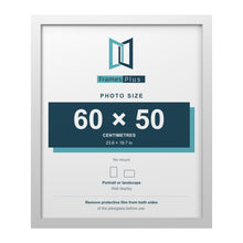 White picture frame for a 60 x 50 cm photo