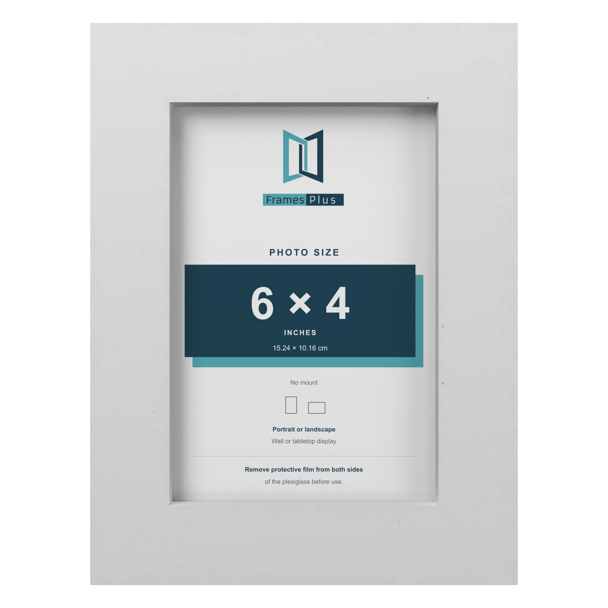 White picture frame for a 6 x 4 inch photo