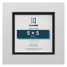 White 6 x 6 inch picture frame with a black mount for a 5 x 5 inch photo