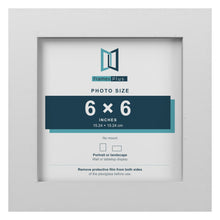 White picture frame for a 6 x 6 inch photo