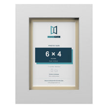 White 7 x 5 inch picture frame with an ivory mount for a 6 x 4 inch photo