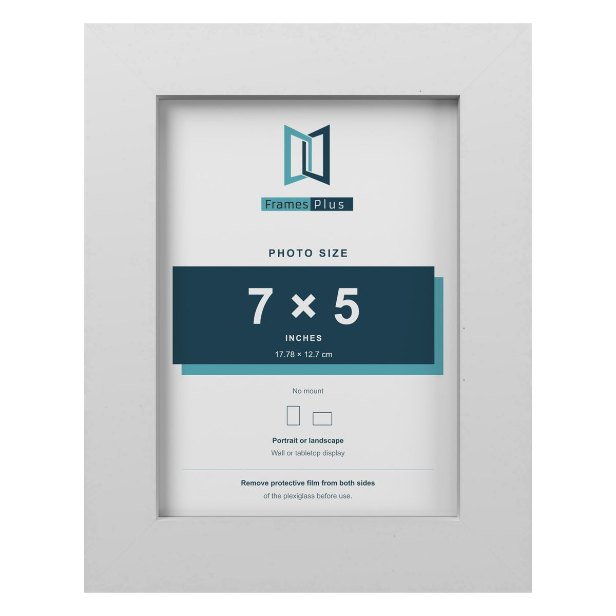 White picture frame for a 7 x 5 inch photo