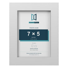 White picture frame for a 7 x 5 inch photo
