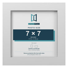 White picture frame for a 7 x 7 inch photo
