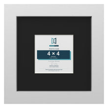 White 8 x 8 inch picture frame with a black mount for a 4 x 4 inch photo