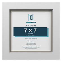 White 8 x 8 inch picture frame with a Dawn Grey mount for a 7 x 7 inch photo