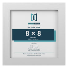 White picture frame for a 8 x 8 inch photo