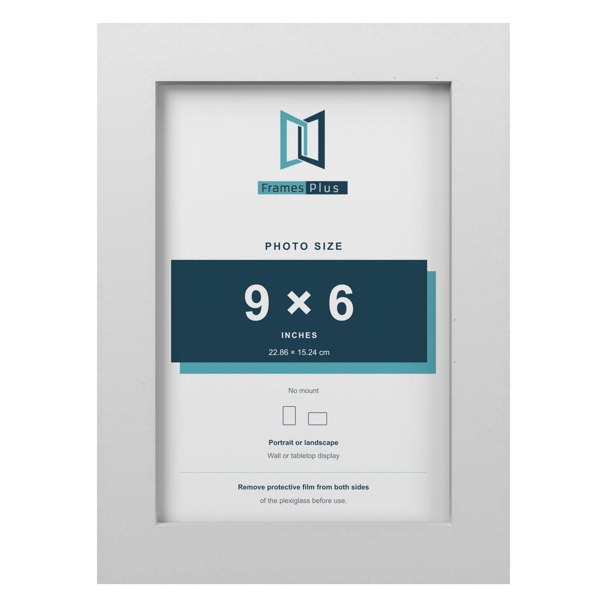 White picture frame for a 9 x 6 inch photo
