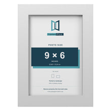 White picture frame for a 9 x 6 inch photo