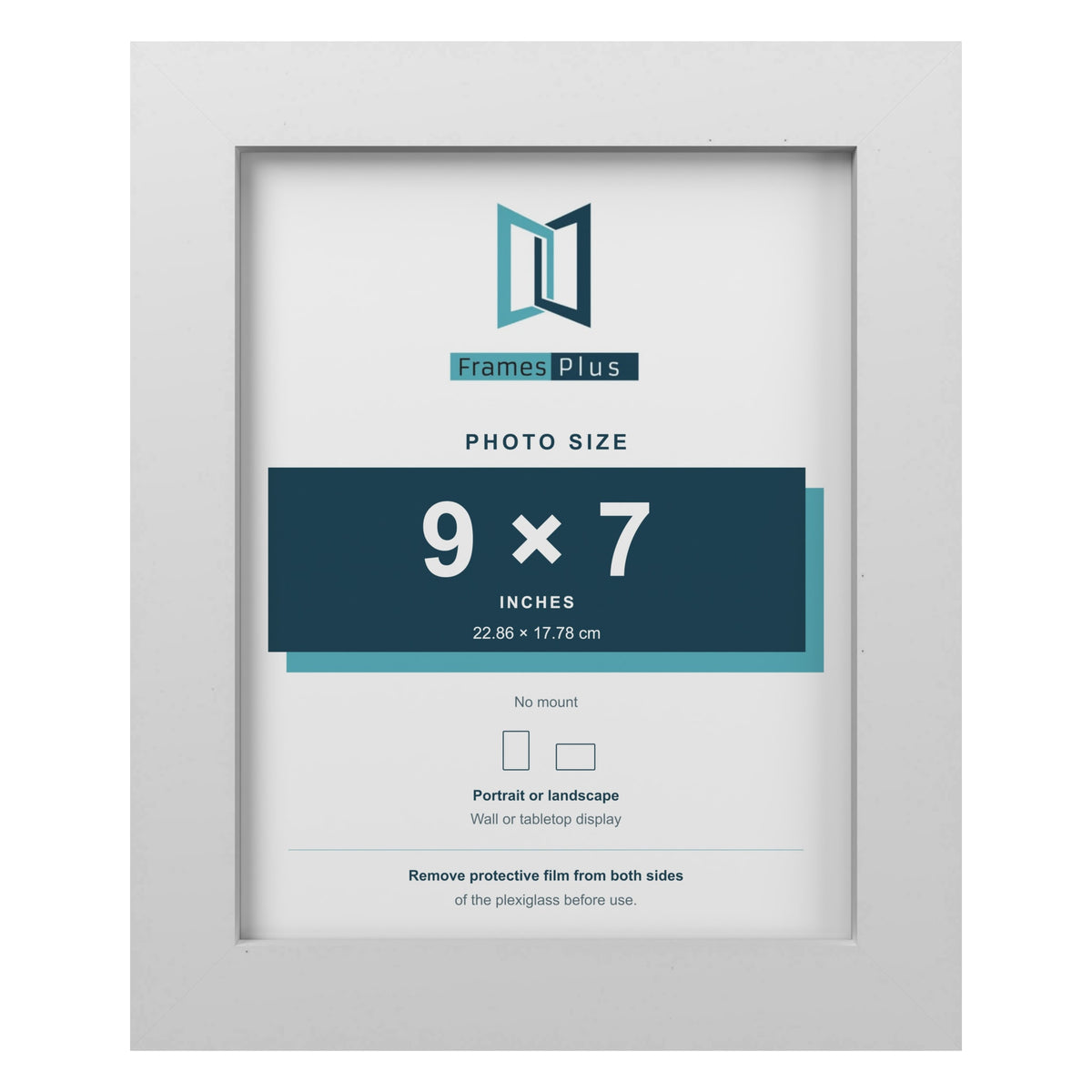 White picture frame for a 9 x 7 inch photo