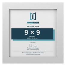 White picture frame for a 9 x 9 inch photo