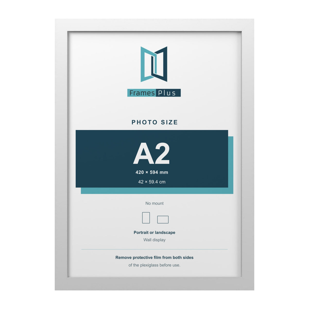 White picture frame for an A2 photo