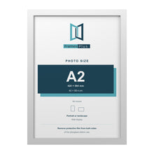 White picture frame for an A2 photo