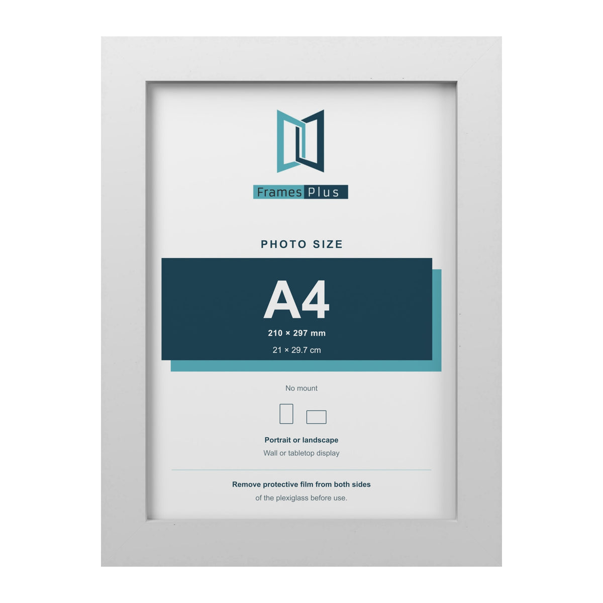White picture frame for an A4 photo