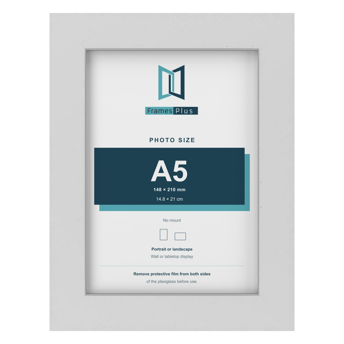 White picture frame for an A5 photo