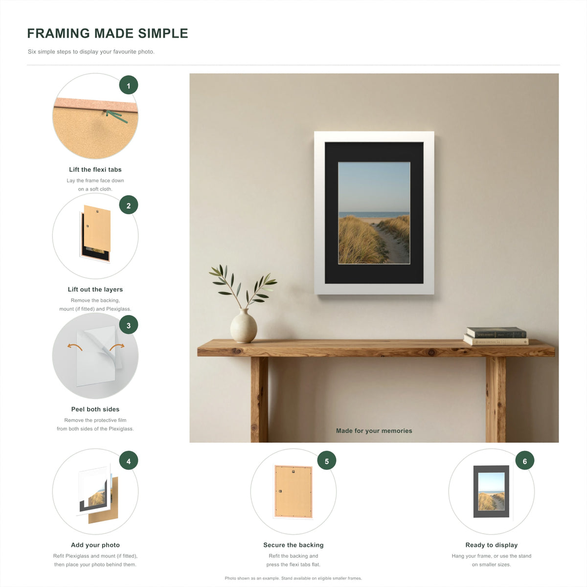 How to put a photo in a White frame with a black mount in six steps
