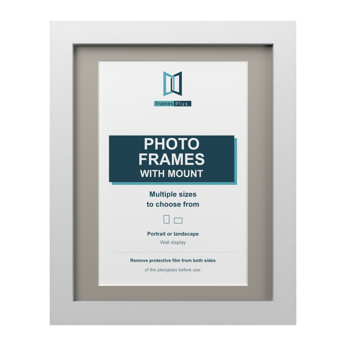 White picture frame with a Dawn Grey mount