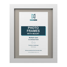 White picture frame with a Dawn Grey mount