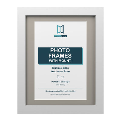 Classic Range White Picture, Photo & Poster Frame with Dawn Grey Mount