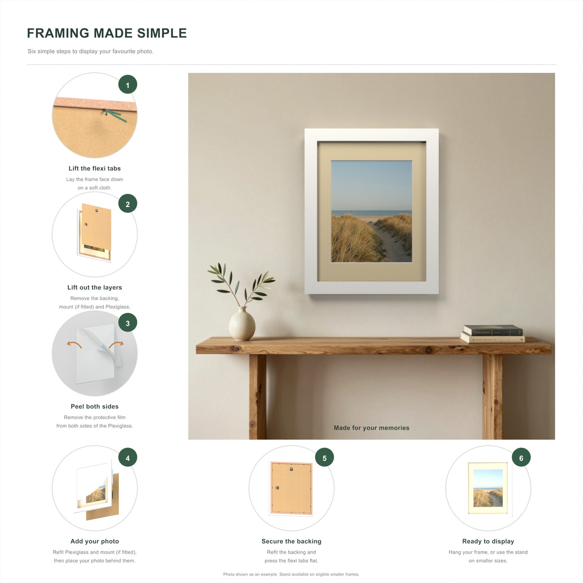 How to put a photo in a White frame with an ivory mount in six steps
