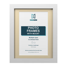 White picture frame with an ivory mount