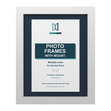 White picture frame with a Pacific Blue mount